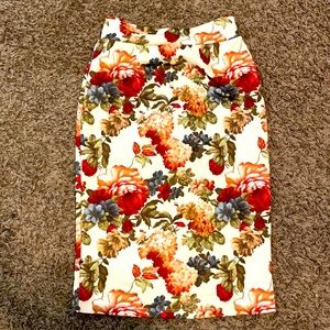High waisted floral skirt